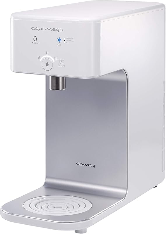Coway Aquamega 200C Countertop Water Purifier with a cold-water setting, a new advanced filter, and Coway Io-Care app connectivity,White,16.5 x 7.1 x 14.7