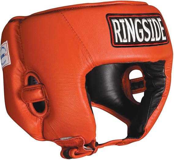 Ringside Competition Boxing Muay Thai MMA Sparring Head Protection Headgear Without Cheeks, Red, Large