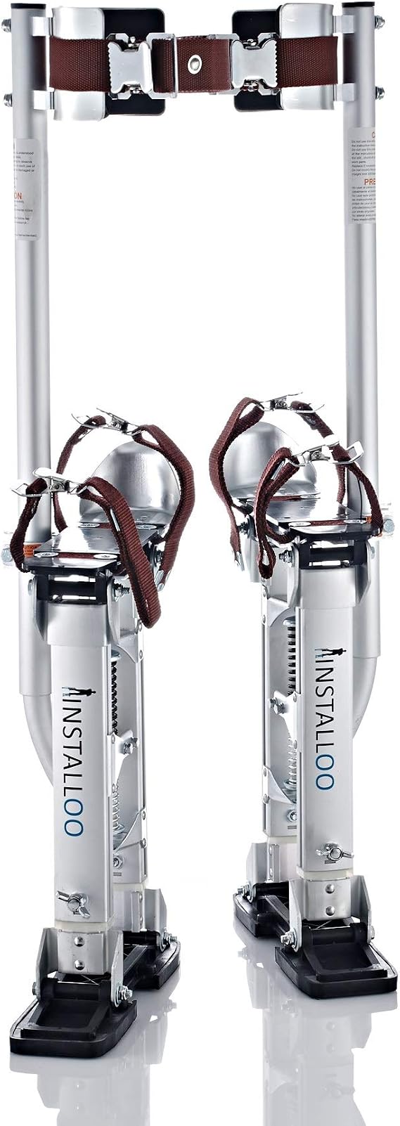 Adjustable Drywall Stilts Consumer-Line for Drywall, Ceiling Work, Painting & Plastering, 38-58 cm, Aluminium Work Stilts up to 105 kg, Size M, Installoo