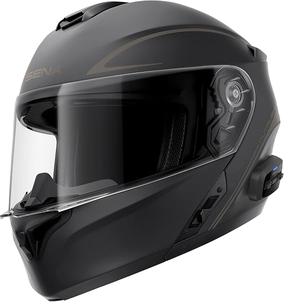 Sena Outrush R Bluetooth Flip-Up Helmet with Intercom System (Black XXL)
