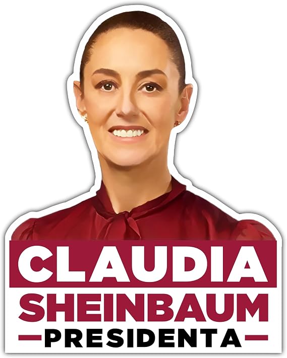 Claudia Sheinbaum Presidenta Sticker Kiss-Cut Vinyl Decal (Calcomania Claudia Presidenta) for Indoor and Outdoor Mexican Election 2024 Sticker for Car (3" x 4")
