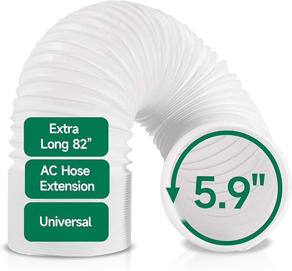 Portable Air Conditioner Hose, 5.9"Diameter & 82"Length, Anti-Clockwise Thread, AC Exhaust Vent Duct Hose, Universal AC Tube Hose Kit Parts Accessories