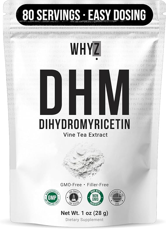 Dihydromyricetin Powder, 28g, 100% Pure DHM Supplements Liver Support, Hydration & Body Replenishment Premium Quality DHM Supplement for Wellness, 80 Servings