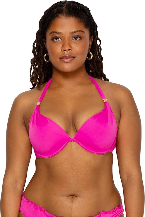 Smart & Sexy Women's Swim Secret Mega Push-up Halter Bikini Top