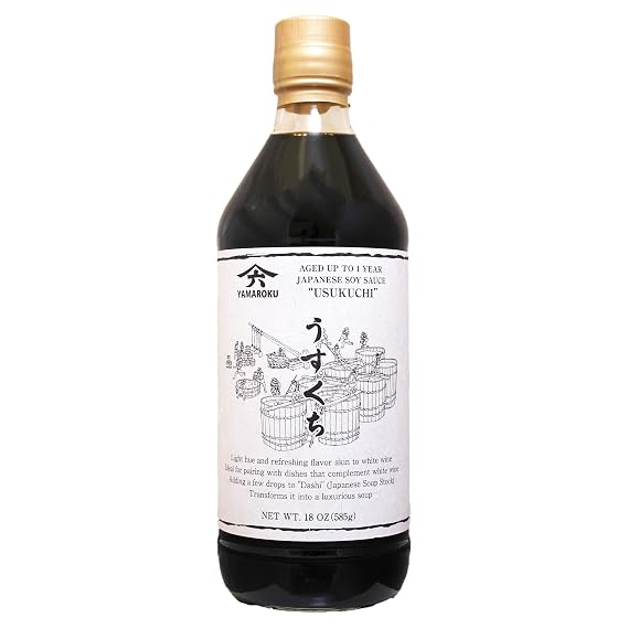 Usukuchi Soy Sauce Aged 1 Year, Traditionally Brewed, Wooden Barrels 18 oz
