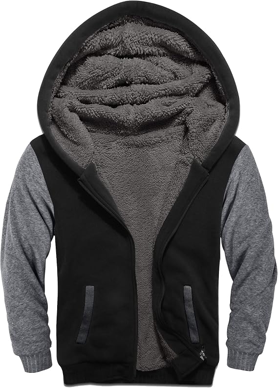 SWISSWELL Boys Fleece Jacket Sherpa Lined Zip Up Hoodie for Kids