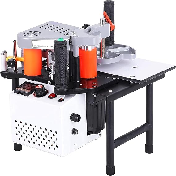 Woodworking Edge Bander, Banding Machine,Portable Edge Bander,Curve/Straight Line Edge Banding Machine,Double Side Coating Glue,Adjustable Speed 5-10m/Min
