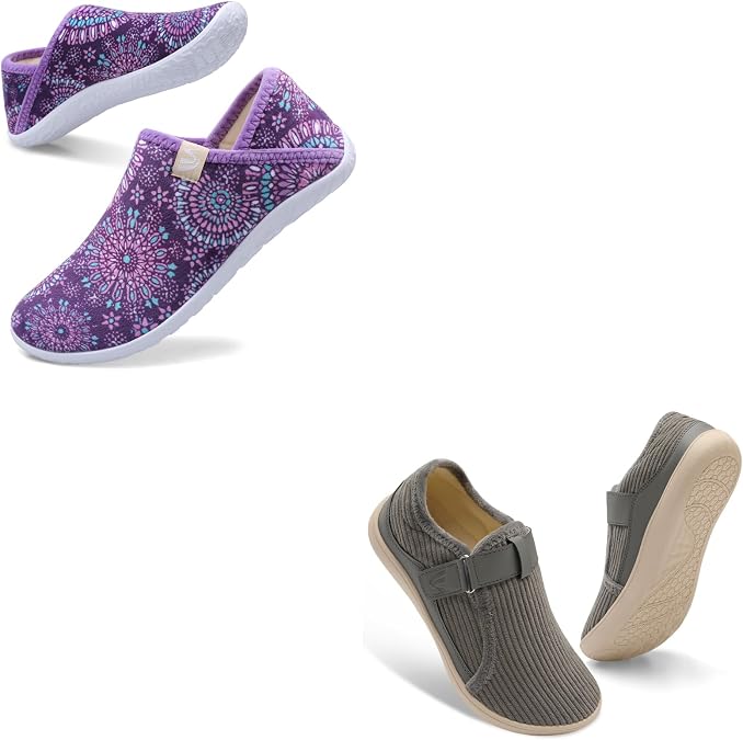 Slippers for Women Barefoot House Shoes Indoor Outdoor Slippers Set of 2 Pairs Size 8.5-9.5 Women or 8 Women