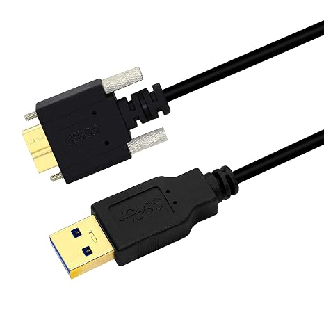 GINTOOYUN 3M USB 3.0 A Male to Micro B Male Cable with Locking Screws for Hard Drive, Smartphone, Tablet and PC