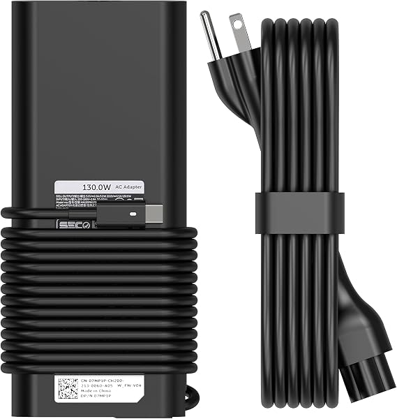 130W USB C Type C Adapter Laptop Charger Replacement for Dell XPS 15 (9575) 2-in-1 XPS 17 XPS 15 Precision 5530 2-in-1 5470 5480 Latitude 5520 5521 5531 5401 5411 5421 5431 Power Supply Cord
