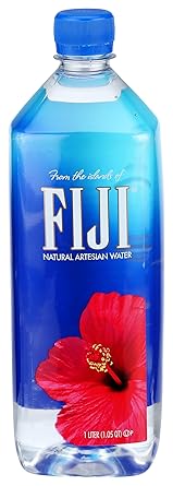 FIJI Natural Artesian Bottled Water 1 Liter / 33.8 Fl Ounce Bottle Single
