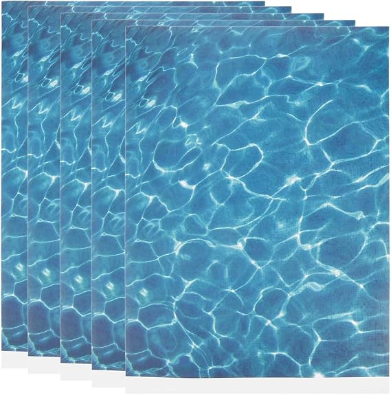 Garneck 5pcs Artificial Water Effect Sheet Self Adhesive - Fake Ocean Lake & River Scenery Effect Stream Pattern Sticker for Miniature Train Village Model Diorama Dollhouse Landscape DIY Decoration