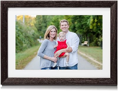 iDPRT 10.1 Inch WiFi Digital Photo Frame, 1280x800 HD IPS Touch Screen Photo Frame Electronic, 16GB Memory, Auto-Rotate, Wall Mountable, Share PhotosVideos Instantly, Smart Photo Frame as Great Gift