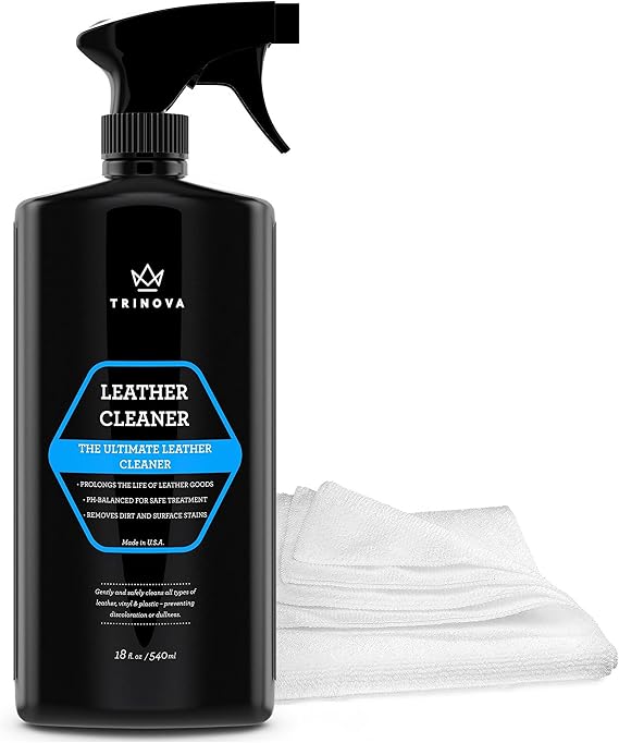 TriNova Leather Cleaner for Furniture and Car Interiors, 18 fl oz