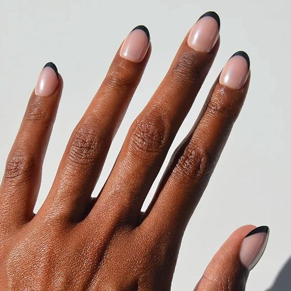 Glamnetic Halloween Press On Nails, Short Oval Glossy, Smoke Salt