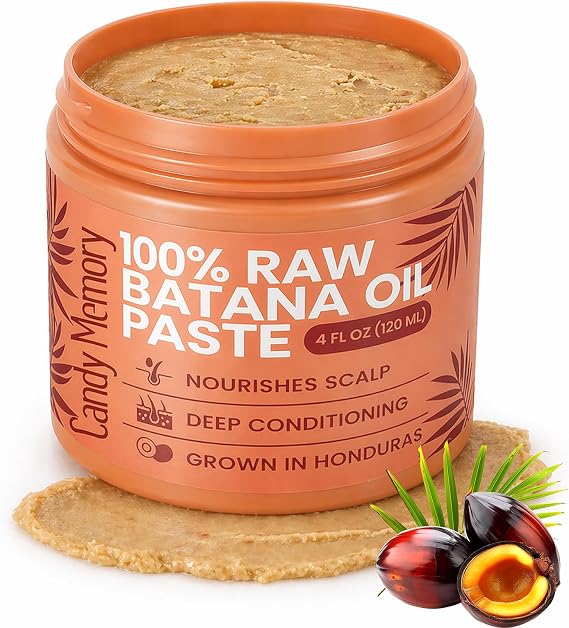Raw Batana Oil Paste - Solid Batana Hair Oil - Nourishing Hair Strengthener oil for Women & Men Improving hair Texture & Shine, Dry Scalp, Frizz & Split Ends, Pre-Wash Care for Curly & Straight Hair