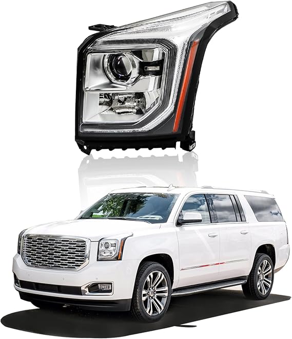 Driver Side Headlights Assembly HID Replacement for Yukon/Yukon XL 2015-2020 Housing Black Lamp LH 1PC 84294009