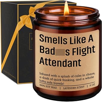 GSPY Candle, Flight Attendant Gifts for Women, Men - Airplane, Aviation Gifts for Flight Crew, Airline Cabin Crew - Funny Mothers Day, Birthday, Graduation, Retirement, Appreciation Idea for Mom, Girl