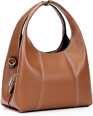 Shoulder Bag for Women Soft Grained Leather Hobo Bags Trendy Handbag Purse Satchel Crossbody for Work, Travel