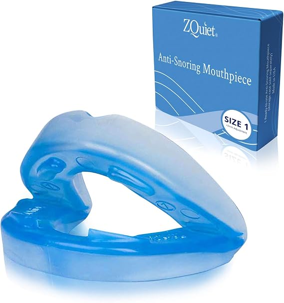 ZQuiet Anti-Snoring Mouthpiece Single Pack, Size 1, Blue