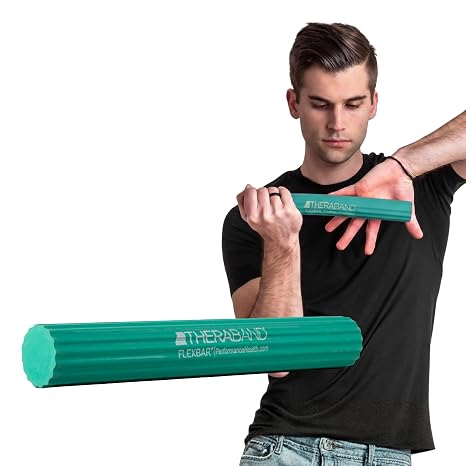 THERABAND FlexBar Resistance Bar, Tennis Elbow, Physical Therapy, M, Green