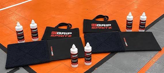 Grip Spritz Courtside Traction Mat - Sticky Pad Alternative - No More Replacement Adhesive Sheets - Non-Slip - Two Traction Pads, 192 Games of Grip Spray, Two Basketball Equipment Tote Bags