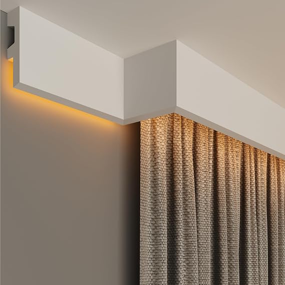 Coving for Ceilings, Premium Extruded Polystyrene Cornice Coving, Lightweight Decorative Ceiling Coving Moulding, Easy DIY Installation, XPS Cornice Trim (CLD01, 10m (5 Length))