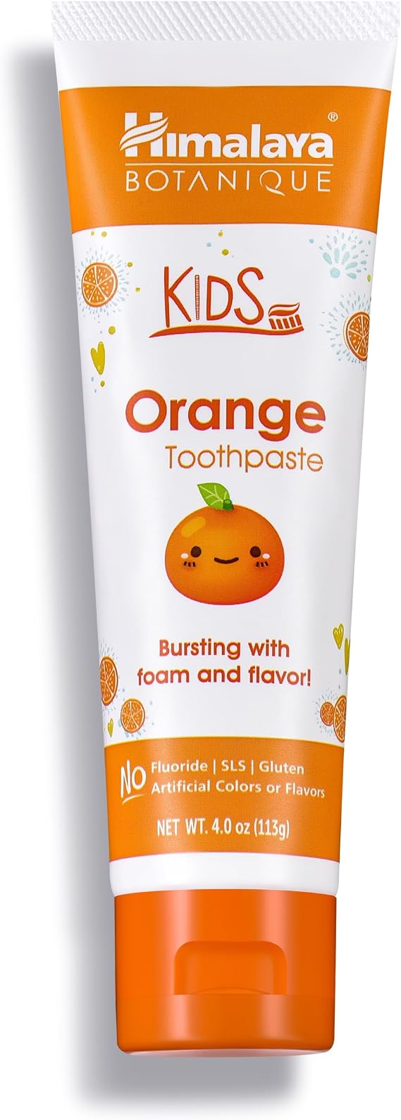 Himalaya Botanique Kids Fluoride Free Toothpaste, Orange, 4 oz, 1Pack
