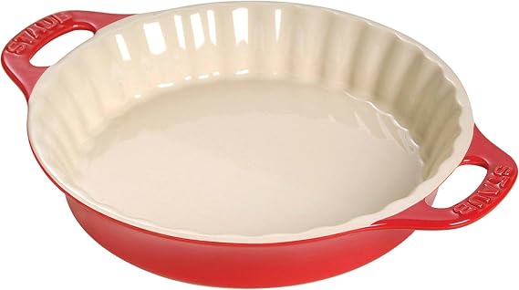 STAUB Ceramic Bakeware-Pie-Pans Dish, 9-inch, Cherry