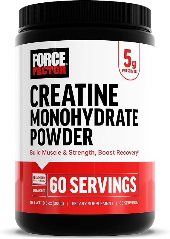 Force Factor Creatine Monohydrate Powder, 5g Dose, Micronized