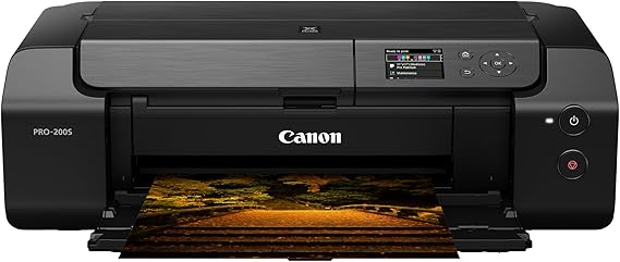 Canon PIXMA PRO-200S Professional 13" Wireless Inkjet Photo Printer with 3.0" Color LCD Monitor, 8-Color Dye-Based Ink, Black