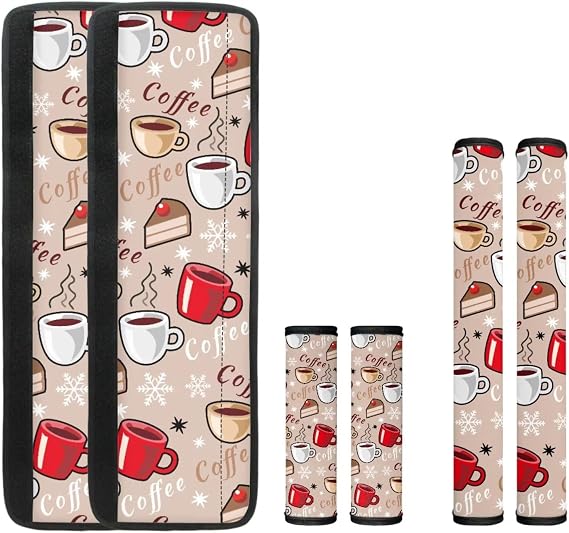 DISNIMO Coffee Design Refrigerator Door Handle Covers Set of 6 Cow Spot Print Fridge Handle Protector for Ovens, Stove, Dishwashers, Microwave Keep Your Kitchen Appliance Clean