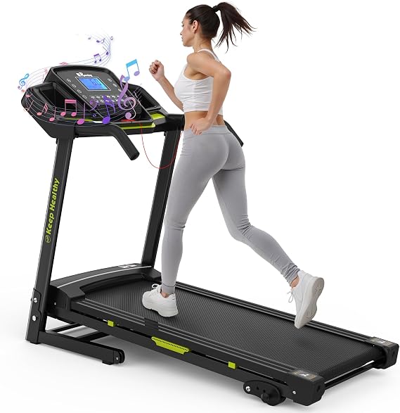 FYC Folding Treadmill for Home with Incline 330lb Weight Capacity 3.5HP Portable Electric Treadmill with Bluetooth, 12 Preset Programs Exercise Running Machine Easy Assembly