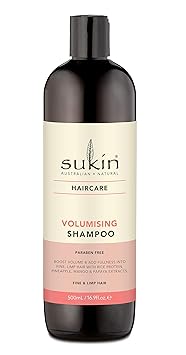 Sukin Volumizing Shampoo, Sulfate Free Lightweight, Hair Strengthening Shampoo for Fine Hair, Clean Ingredients, Mango Scent, 16.91 Fl Oz