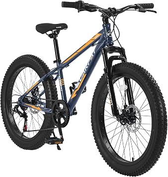 20/24/26 Inch Fat Tire Mountain Bike Variable Speed Dual Disc Brake Kids Adult Free Return