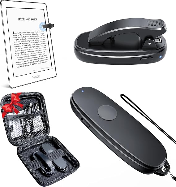 Kindle Page Turner Remote with 1 Clip and Storage Case, Black