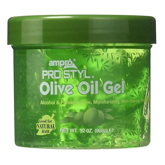 AmPro Pro Styl Protein Styling Gel - Moisturizes and Defines Strands - Helps Protect and Hydrate, Tames and Adds Shine without Weighing Down Tresses - Alcohol and Paraben Free - Olive - 32 oz