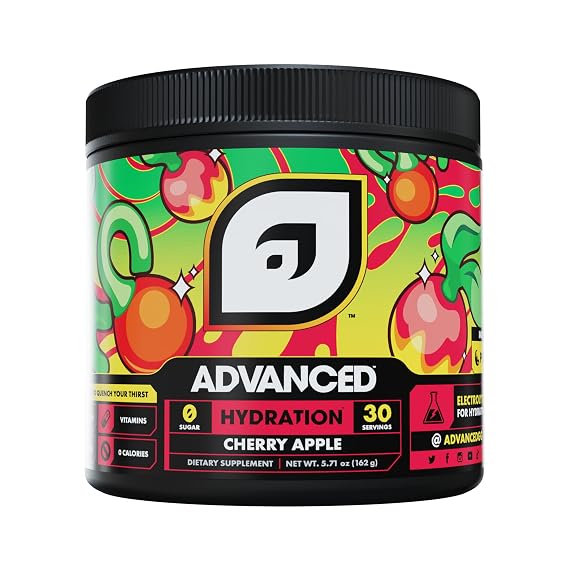 Advanced Hydration High-Performance Electrolyte Drink Mix with B Vitamins for All-Day Hydration - Caffeine Free, Zero Calories, Sugar Free, Keto Friendly - (30 Servings, Cherry Apple)
