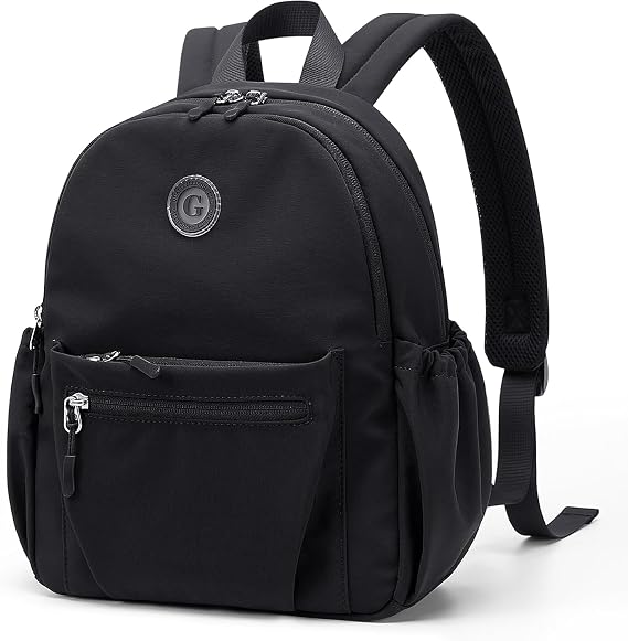 GOLF SUPAGS 10L Mini Backpack Lightweight Nylon Daypack for Women, Small City Pack, Versatile Ladies Backpack for Shopping & Travel, Black