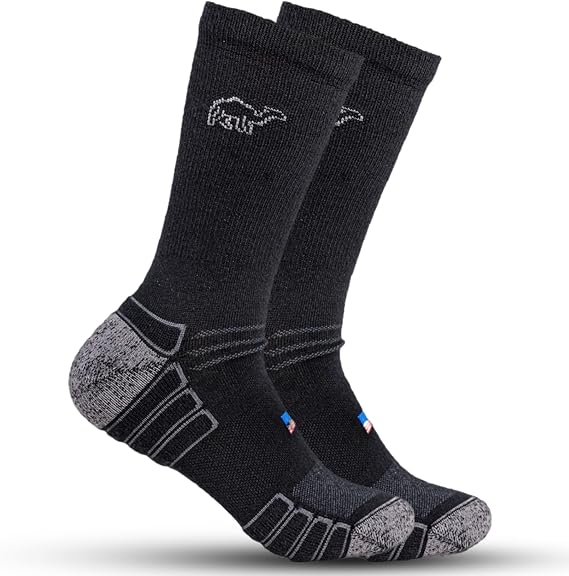 Crew Work Socks Sweat-Wicking, Durable Wool Socks for Long Shifts Up to 8" Boots Made in USA