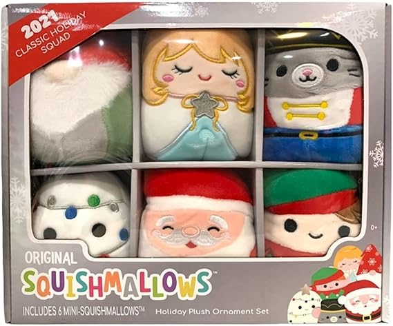 Squishmallows 2021 Holiday Plush Ornament Set (Classic Holiday Squad)