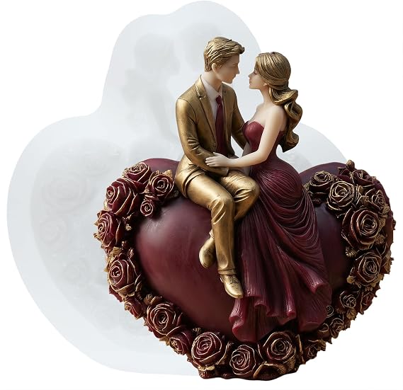 XIAOSHUI Romantic Couple Candle Mold Bride Groom Silicone Candle Molds