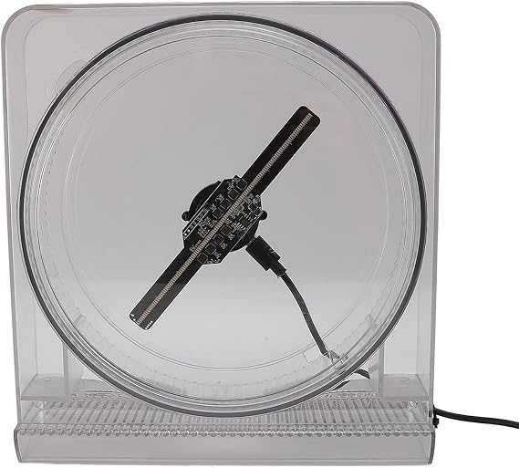 Zunate 3D Holographic Projector - Desktop Display with 2000x14 HD Resolution, 128 LED Lights, USB Powered, App Control for Party, Store, Advertising