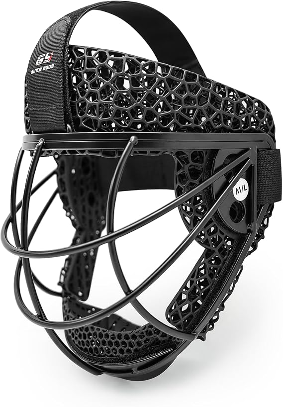 GY Field Hockey Face Mask Men/Women/Youth with 4.5mm 304 Stainless Steel | Ortholite Foam Lining | Protective Rear Shell for Goalkeepers/Penalty Corner Defenders