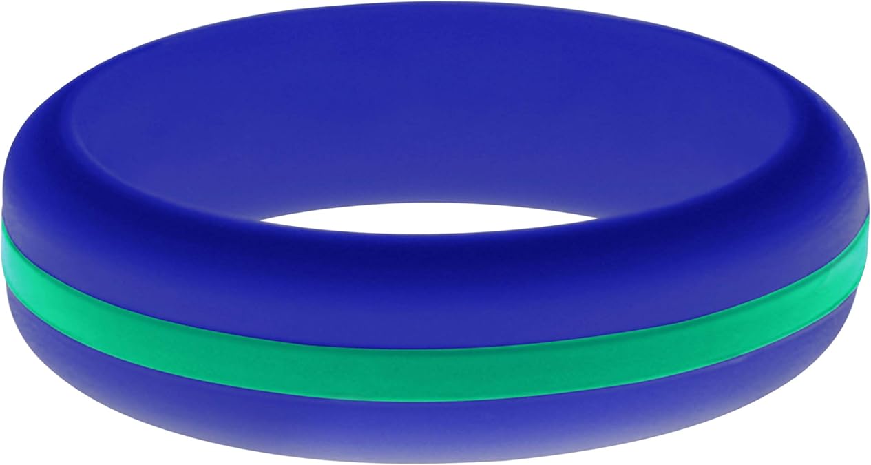 Womens Silicone Wedding Band, Teal, Size 9