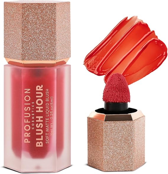 Profusion Cosmetics Blush Hour for Face, Lightweight and Long Wearing Soft Matte Liquid Blush Provides Natural Finish, Creamy Texture Which is Buildable, Essential Beauty Tool for Raising Your Glow