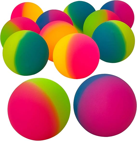 Bedwina Jumbo Super Bouncy Balls - (Pack of 12) 6 cm Assorted Multi Colors
