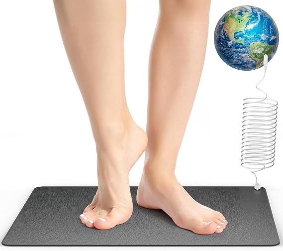 Grounding Mat for Feet,Sleep, Energy, Pain Relief, Inflammation, and Wellness Indoor Earthing Mat for Home, Office, and Work 15-Foot Cord Included