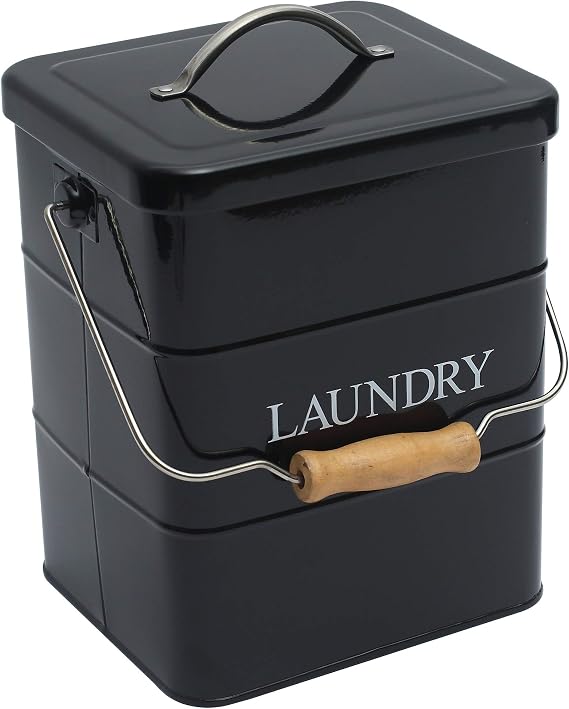Laundry Powder Bin, Washing Powder Storage Tin with Scoop, Airtight Lid & Handles, Laundry Detergent Powder Storage Box - Perfect for Holding Pods Tablets Capsules Powder Detergent-Black