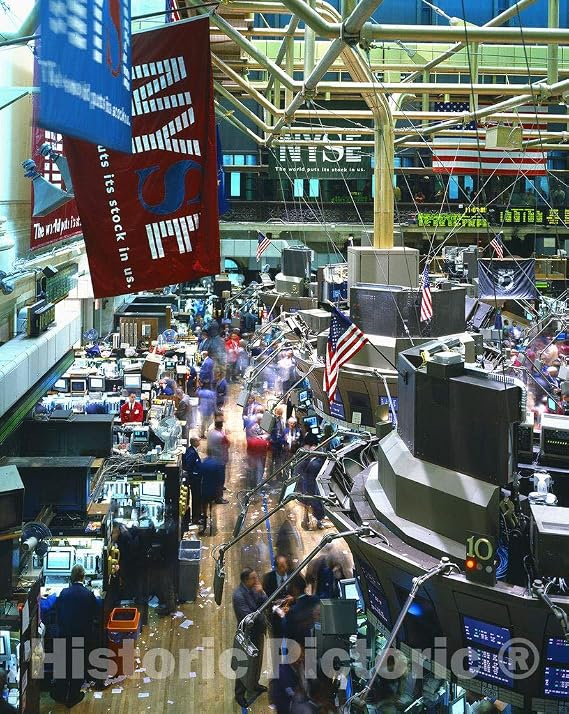 Historic Pictoric New York, NY Photo - Trading Floor, New York Stock Exchange, New York, New York - 11in x 14in